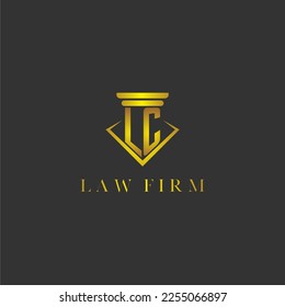 LC initial monogram logo for lawfirm with creative polygon design