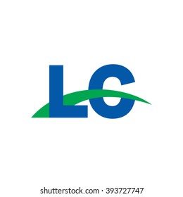 LC initial overlapping swoosh letter logo blue green