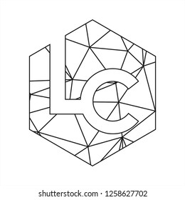 LC initials geometric polygonal line art company logo