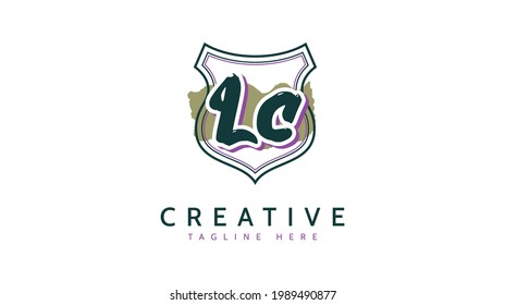 LC Initials, handwriting logo vector