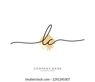 LC L C Initial handwriting logo template