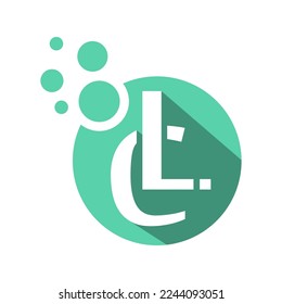 LC Letter Logo Design vector illustration green background