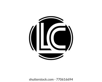 LC letter logo round black
