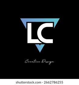 LC Letter Logo in Triangle -Modern Gradient Monogram for Branding and Identity Design