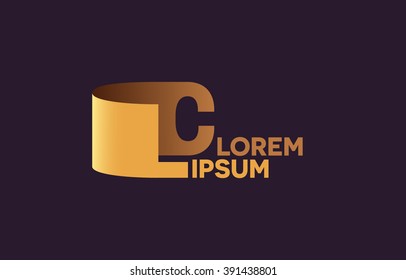 LC letters logo, L and C letters logo alphabet design.