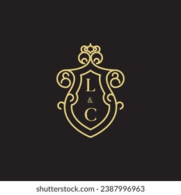 LC line vintage initial logo in high quality professional design that will print well across any print media