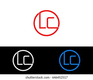 Lc Logo. Letter Design Vector with Red and Black Gold Silver Colors
