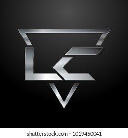 LC Logo, Metal Logo, Silver Logo, Monogram, Polygon