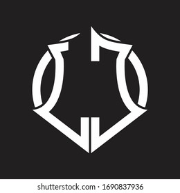 LC Logo monogram with emblem and circle rounded design template