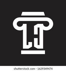 LC Logo monogram with pillar style design template