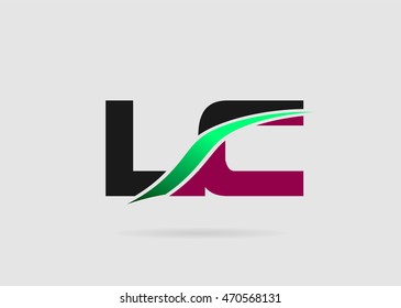 LC Logo. Vector Graphic Branding Letter Element
