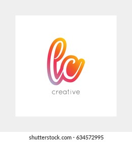 LC logo, vector. Useful as branding, app icon, alphabet combination, clip-art.