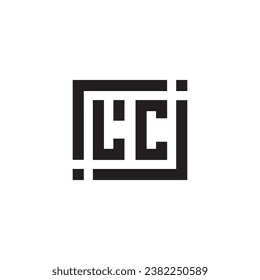 LC minimalist geometric symbol logo in high quality professional design that will print well across any print media