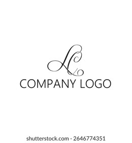 Logotipo empresarial elegante monograma LC