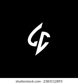 LC monogram esport logo design with cool shape concept in vector