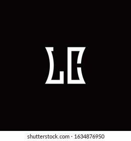 LC monogram logo with curved side style design template