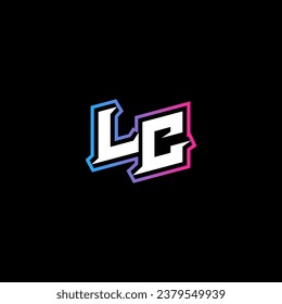 LC monogram logo design with abstract shape concept in vector
