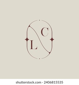 LC wedding classic in elegant monogram with high quality professional design that will print well