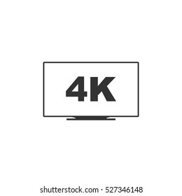 LCD 4k icon flat. Illustration isolated vector sign symbol