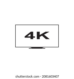 LCD 4K icon.4K TV icon