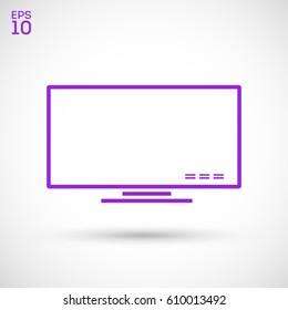 lcd big tv line vector icon