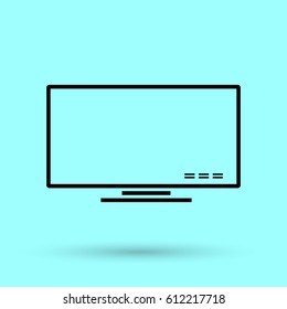 lcd big tv line vector icon