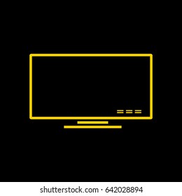 lcd big tv line vector icon