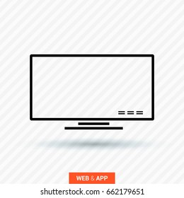 lcd big tv line vector icon