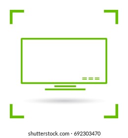 lcd big tv line vector icon
