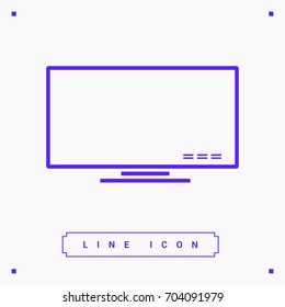 lcd big tv line vector icon