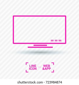 lcd big tv line vector icon