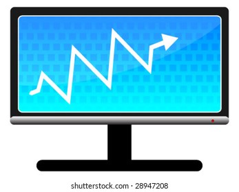 LCD with business graph