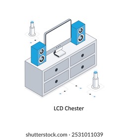 LCD Chester Isometric stock illustration. EPS File stock illustration