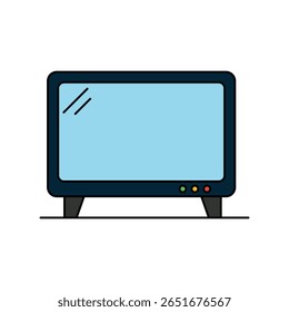 Icono de línea de color LCD con Vector de fondo blanco