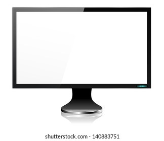 LCD Computer Monitor Screen - Vector with grouped items, named layers and with a separate layer to easily add your own image to monitor screen EPS10