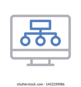 lcd connection colour line vector icon
