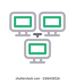 lcd connection colour linr vector icon
