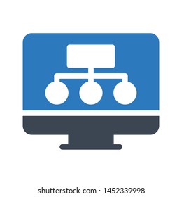 lcd connection glyph color vector icon