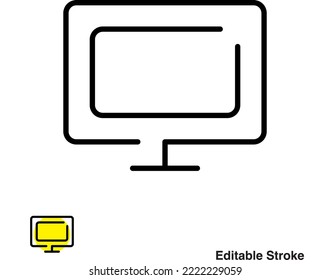 Lcd Device Monitor Screen Outline Icon Eps