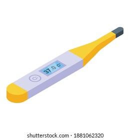 Icono del termómetro digital Lcd. Isométrico del icono del vector del termómetro digital lcd para el diseño web aislado en fondo blanco