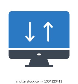 LCD download upload glyph double color