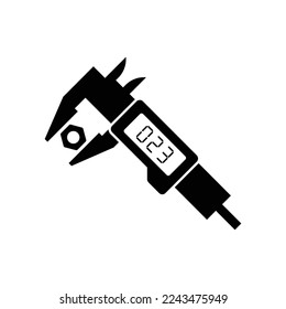 LCD electronic digital caliper micrometer gauge vernier icon design. isolated on white background
