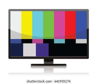 lcd flat tv screen with color bars