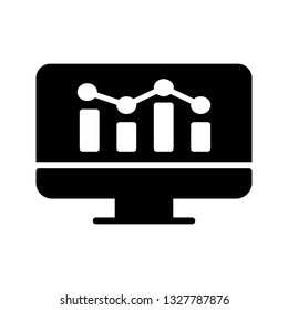 LCD graph glyph icon  