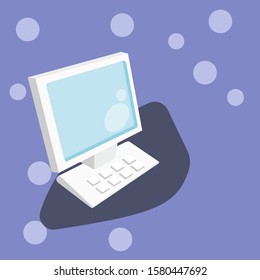 Lcd Icon Design, Computer with cartoon style. vector illustration.