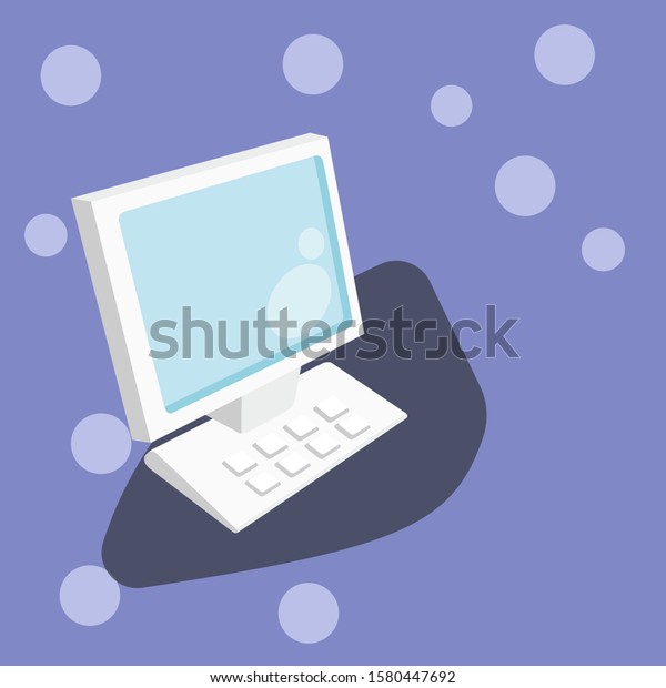 Lcd Icon Design, Computer with cartoon\
style. vector\
illustration.