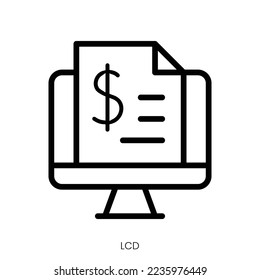 lcd icon. Line Art Style Design Isolated On White Background