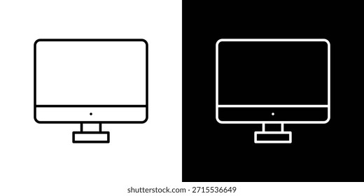 Icono del LCD en diseño de línea. Iconos de trazo editables.