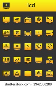 lcd icon set. 26 filled lcd icons.  Simple modern icons about  - Television, Monitor, Screen