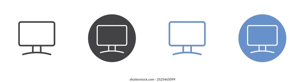 Ícone LCD Símbolo de arte com contorno fino